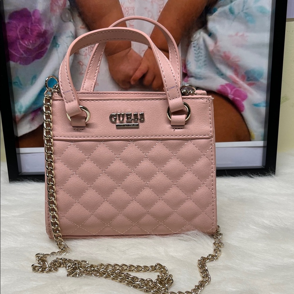 GUESS Light Pink Quilted Mini Bag